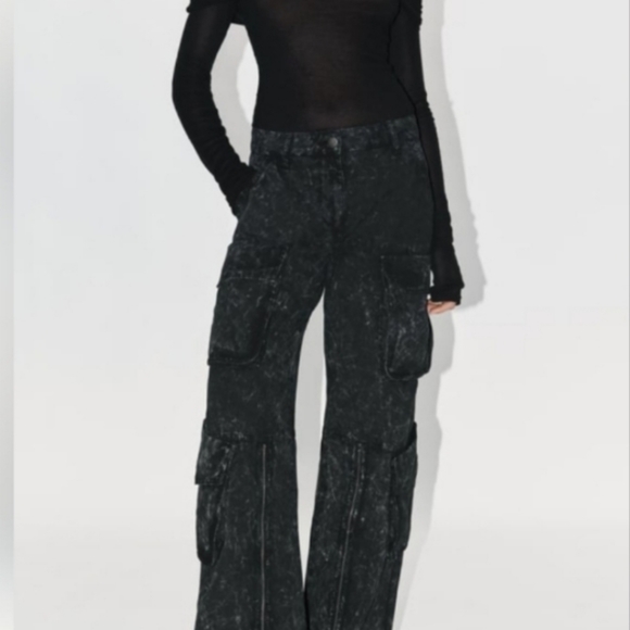 Zara Signature Denim Relaxed Utility Pant in Marble Black - Picture 8 of 11